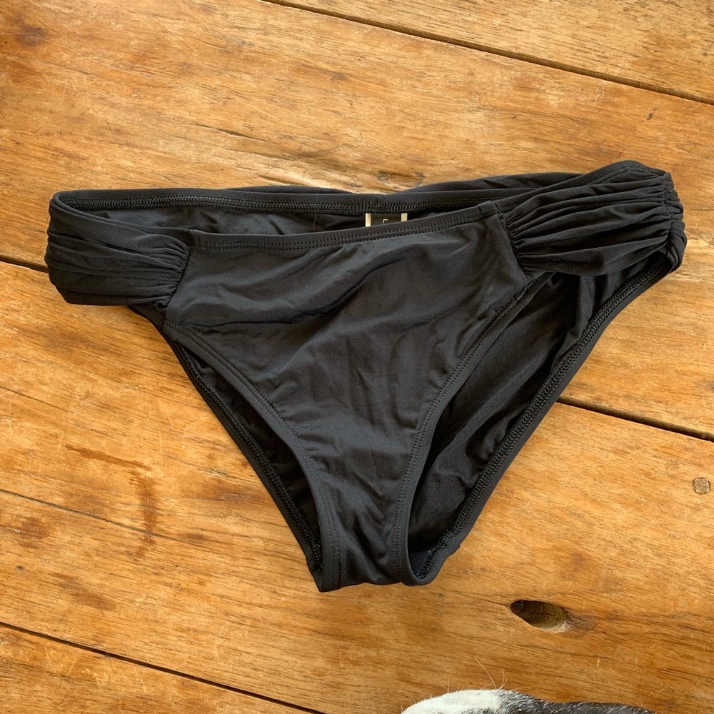 Black swim bikini bottoms rouched sides